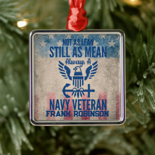 Gepersonaliseerde marine veteraan noodlijdende VS Metalen Ornament