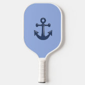 Gepersonaliseerde marineblauw anchor monogrammed pickleball paddle (Achterkant)