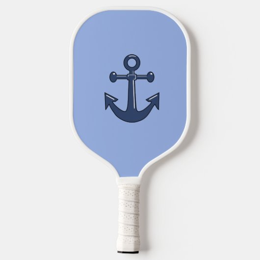 Gepersonaliseerde marineblauw anchor monogrammed pickleball paddle (Achterkant)