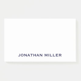 Gepersonaliseerde marineblauw en witte monogram 10 post-it® notes