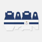 Gepersonaliseerde marineblauw nautisch hart bruilo bedankdoosjes (Uitgevouwen)