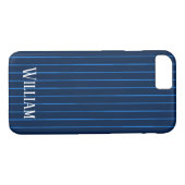 Gepersonaliseerde marineblauwe instripes Case-Mate iPhone case (Achterkant (Horizontaal))