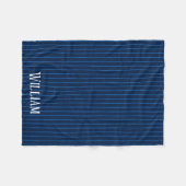 Gepersonaliseerde marineblauwe instripes fleece deken (Voorkant (Horizontaal))