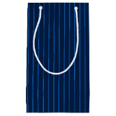 Gepersonaliseerde marineblauwe instripes klein cadeauzakje (Voorkant)