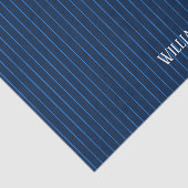 Gepersonaliseerde marineblauwe instripes tissuepapier (Detail)
