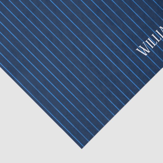 Gepersonaliseerde marineblauwe instripes tissuepapier (Detail)