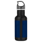 Gepersonaliseerde marineblauwe instripes waterfles  (Achterkant)