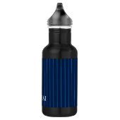 Gepersonaliseerde marineblauwe instripes waterfles  (Rechts)