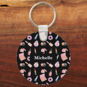Gepersonaliseerde markt Cosmetisch patroon Cosmeto Sleutelhanger (Achterkant)