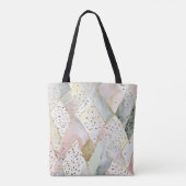 Gepersonaliseerde marmer en goud "Beach stuff" Tote Bag (Achterkant)