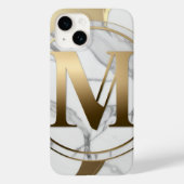Gepersonaliseerde Marmer & Goud Monogram iPhone Ca Case-Mate iPhone Case (Achterkant)