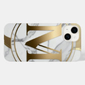 Gepersonaliseerde Marmer & Goud Monogram iPhone Ca Case-Mate iPhone Case (Achterkant (horizontaal))