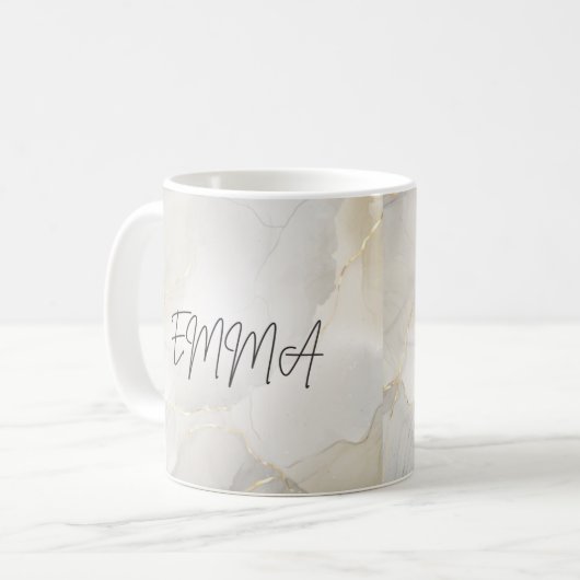 Gepersonaliseerde marmeren naam Mok (Voorkant links)