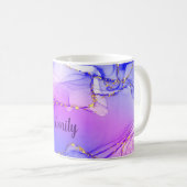 Gepersonaliseerde marmeren waterverf gemengd koffiemok (Voorkant rechts)