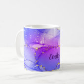 Gepersonaliseerde marmeren waterverf gemengd koffiemok (Voorkant links)