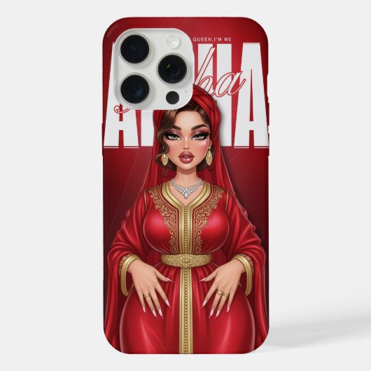 Gepersonaliseerde Marokkaanse Diva Queen Telefoonh iPhone Hoesje (Achterkant)