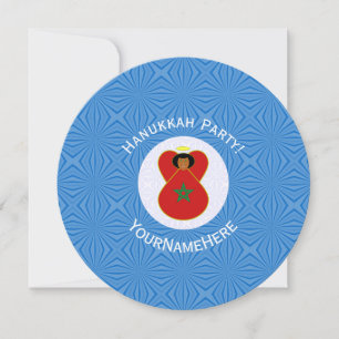 Gepersonaliseerde Marokkaanse engel Hanukkah-vlag  Kaart