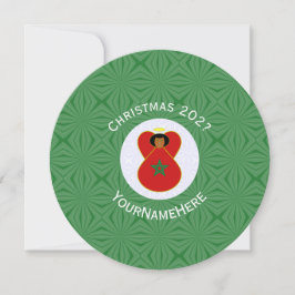 Gepersonaliseerde Marokkaanse engel kerst vlag Kaart