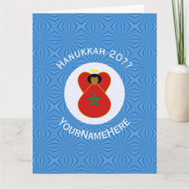 Gepersonaliseerde Marokkaanse Hanukkah-engelenvlag Kaart