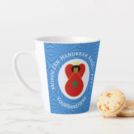 Gepersonaliseerde Marokkaanse Hanukkah-engelenvlag Latte Mok