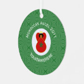 Gepersonaliseerde Marokkaanse Kerstengel Vlag Metalen Ornament (Voorkant links)