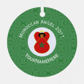 Gepersonaliseerde Marokkaanse Kerstengel Vlag Metalen Ornament (Achterkant)