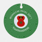 Gepersonaliseerde Marokkaanse Kerstengel Vlag Metalen Ornament (Voorkant)