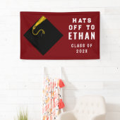 Gepersonaliseerde Maroon Afstuderen 2025 Spandoek (Insitu)