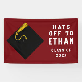 Gepersonaliseerde Maroon Afstuderen 2025 Spandoek