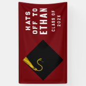 Gepersonaliseerde Maroon Afstuderen 2025 Spandoek (Verticaal)