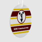Gepersonaliseerde Maroon en Gold Cheerleader Ornam Ornament (voorkant)