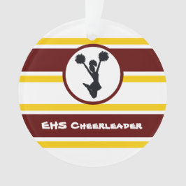 Gepersonaliseerde Maroon en Gold Cheerleader Ornam Ornament