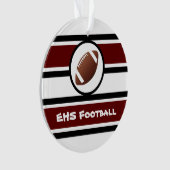 Gepersonaliseerde maroon- en zwarte Football Ornament (voorkant)