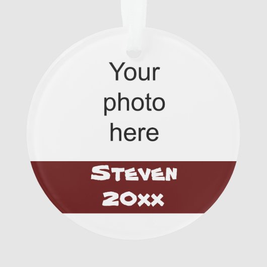 Gepersonaliseerde maroon- en zwarte Football Ornament (achterkant)