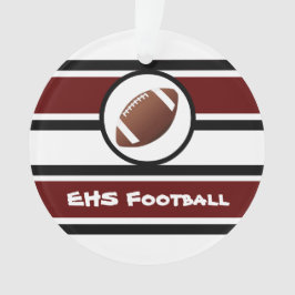 Gepersonaliseerde maroon- en zwarte Football Ornament