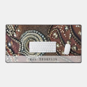 Gepersonaliseerde Maroon Faux Lederen Strass Bureaumat (Keyboard & Muis)