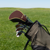 Gepersonaliseerde Maroon leder-achtige textuur Golfheadcover (Insitu)