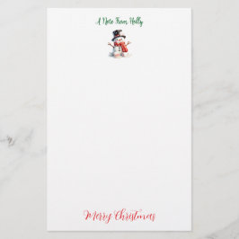 Gepersonaliseerde Marshmallow Snowman Stationery Briefpapier