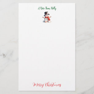 Gepersonaliseerde Marshmallow Snowman Stationery Briefpapier