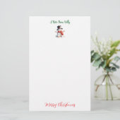 Gepersonaliseerde Marshmallow Snowman Stationery Briefpapier (Staand voorkant)