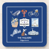 Gepersonaliseerde Martha's Vineyard Waterverf Icon Bier Onderzetter (Voorkant)