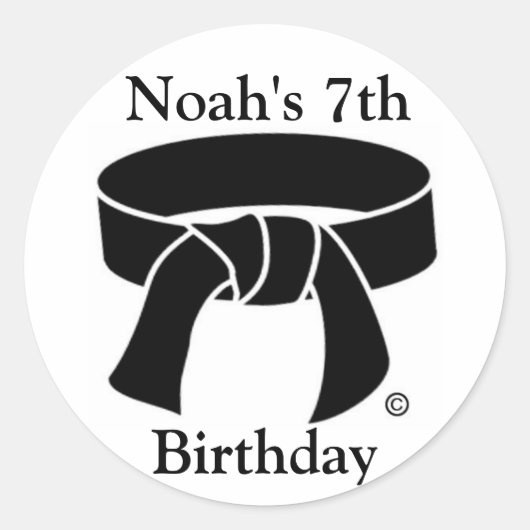 Gepersonaliseerde Martial Arts Black Belt Stickers (Voorkant)