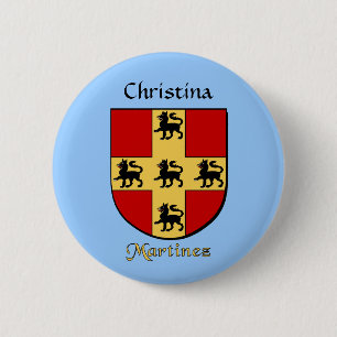 Gepersonaliseerde Martinez Historisch Schild Ronde Button 5,7 Cm