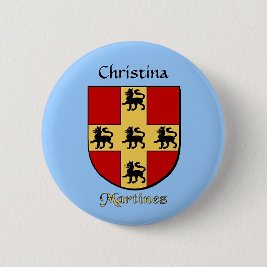 Gepersonaliseerde Martinez Historisch Schild Ronde Button 5,7 Cm (Voorkant)
