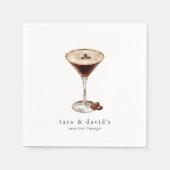 Gepersonaliseerde Martini Cocktail Lounge met name Servet (Voorkant)