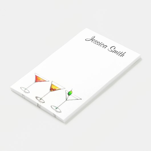 Gepersonaliseerde Martini Cosmo Manhattan Cocktail Post-it® Notes (Schuin)