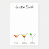 Gepersonaliseerde Martini Cosmo Manhattan Cocktail Post-it® Notes (Voorkant)
