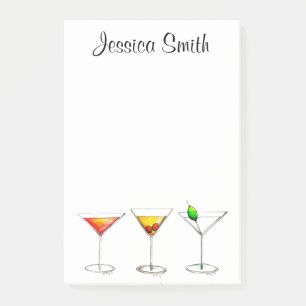 Gepersonaliseerde Martini Cosmo Manhattan Cocktail Post-it® Notes