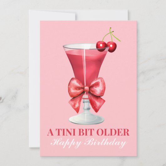 Gepersonaliseerde Martini Happy Birthday Kaart (Voorkant)