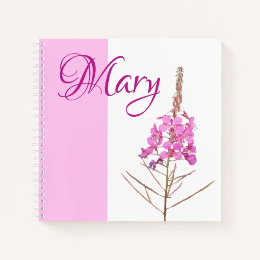  gepersonaliseerde Mary naam paarse bloemen Notitieboek (Voorkant)